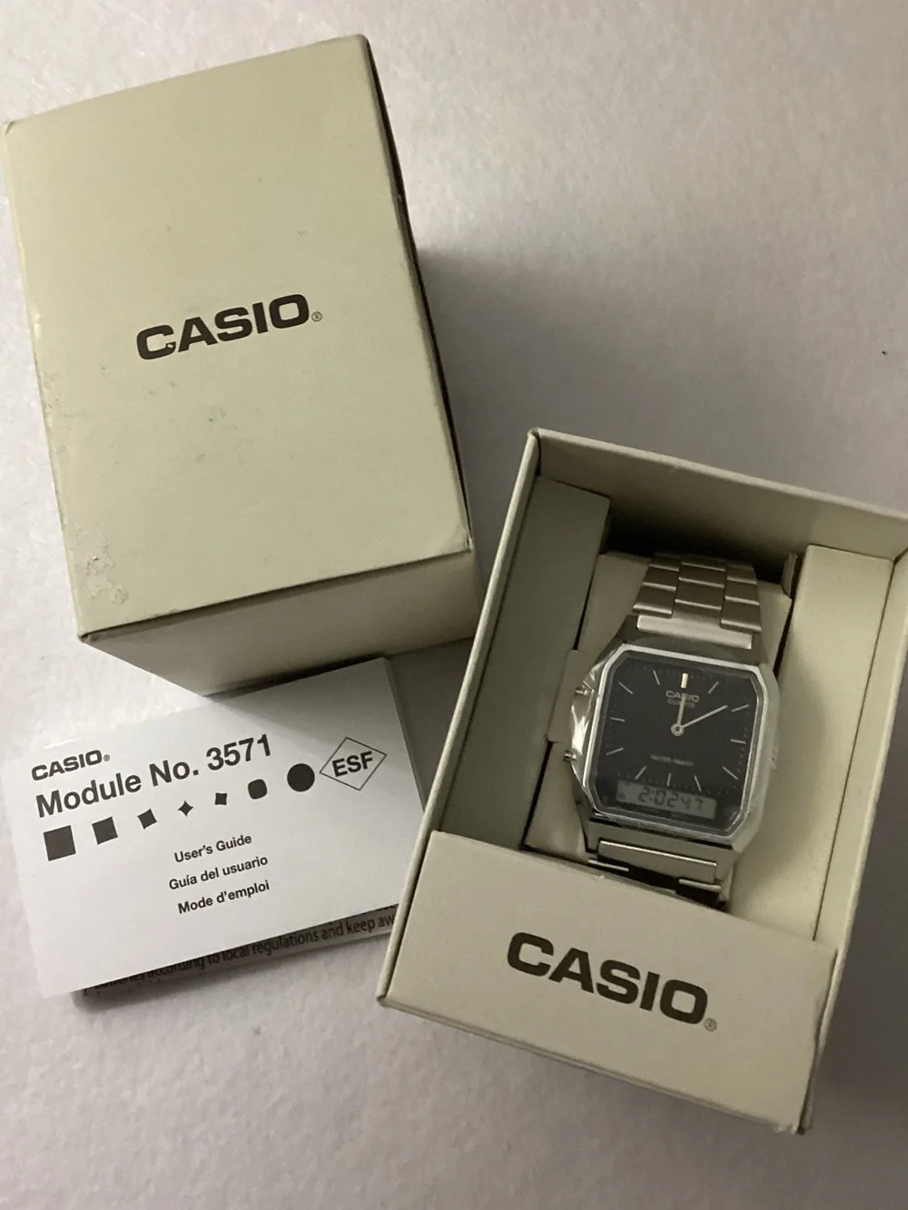 Casio Vintage Collection Unisex Analog Digital Stainless Steel Watch 29.8mm